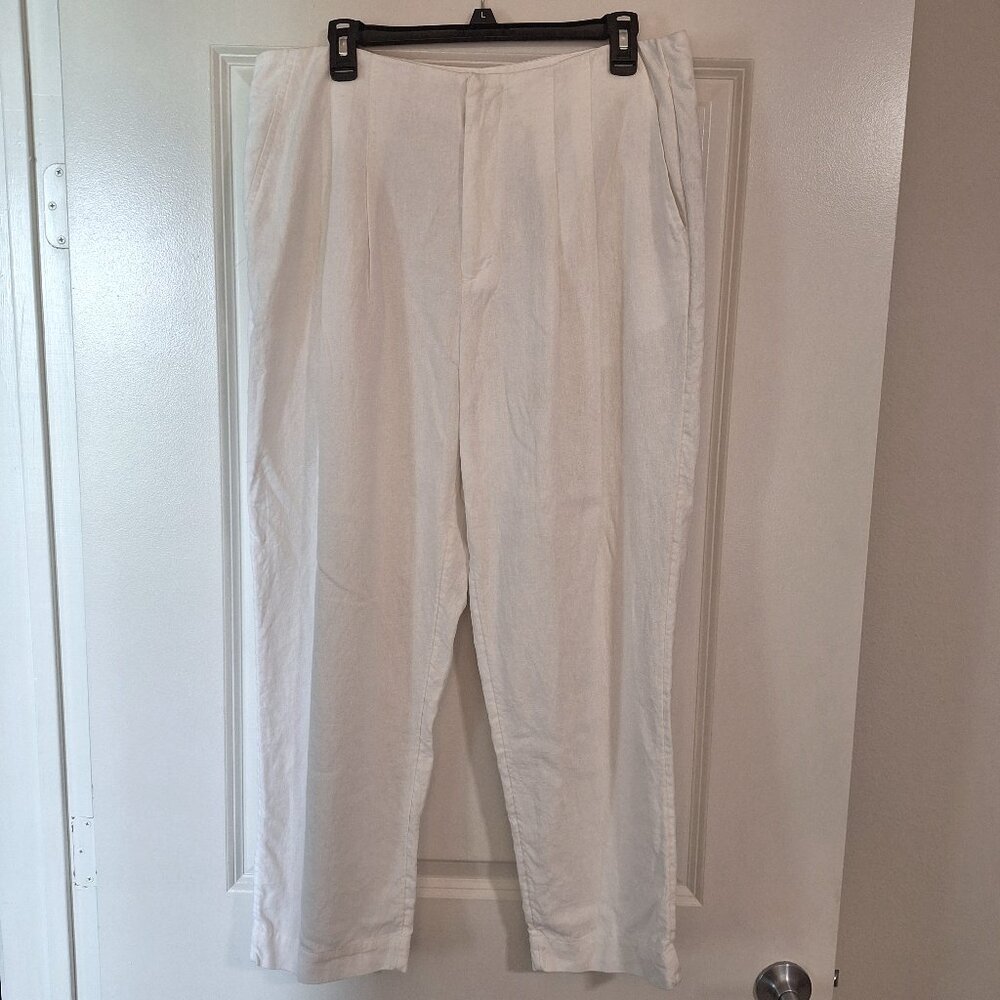 A New Day Pleated Linen Ankle Slacks